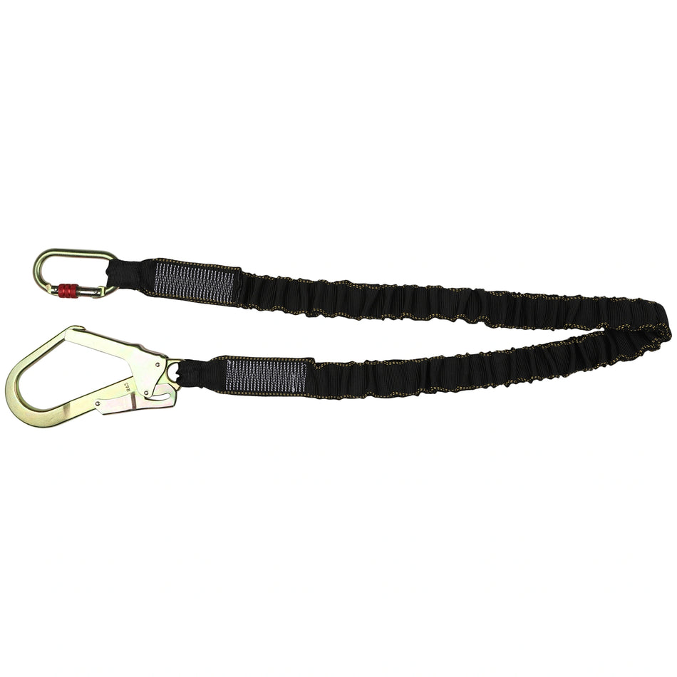 Shock Absorbing Lanyard with Carabiner & Scaffolding Hook