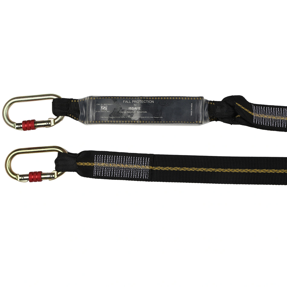 Energy Absorbing Webbing Lanyard with Carabiner Connector