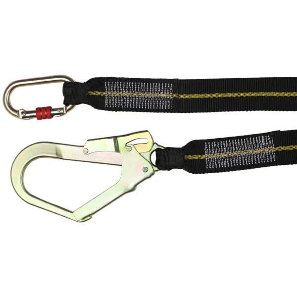 Webbing Safety Lanyard with Carabiner Connector and Scaffolding Hook
