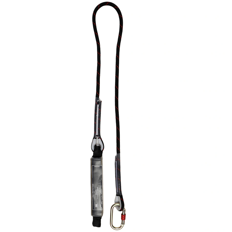 Kernmantle Safety Rope with Energy Absorber, Loop and Carabiner