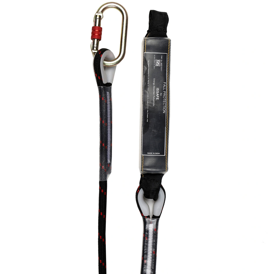 Kernmantle Safety Rope with Energy Absorber, Loop and Carabiner