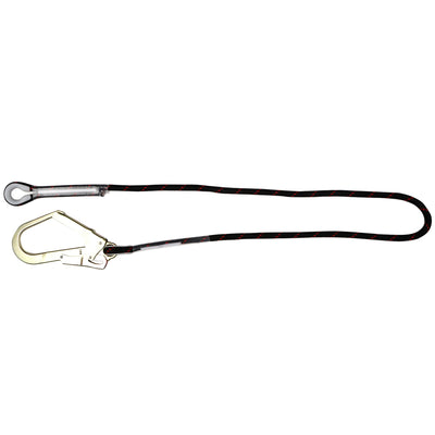 Safety Restraint Kernmantle Rope Lanyard with Integrated Loop & Scaffolding Hook