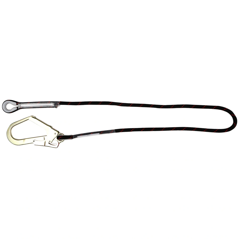 Safety Restraint Kernmantle Rope Lanyard with Integrated Loop & Scaffolding Hook