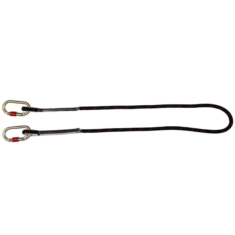 Adjustable Kernmantle Rope Restraint Lanyard with Safety Carabiner