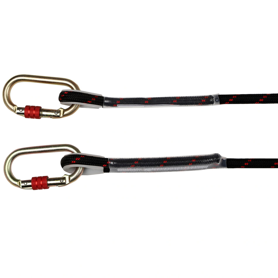 Adjustable Kernmantle Rope Restraint Lanyard with Safety Carabiner