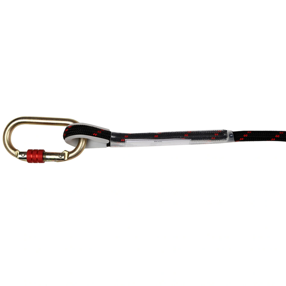 Adjustable Kernmantle Rope Restraint Lanyard with Safety Carabiner