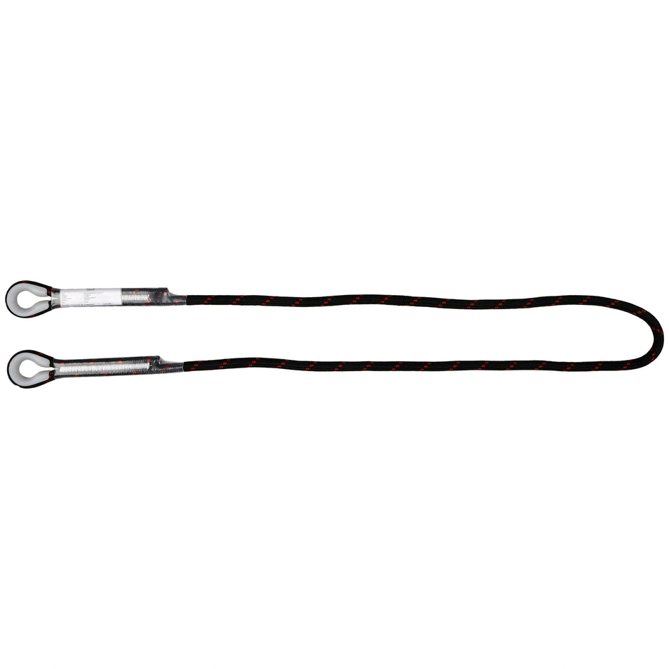 Adjustable Kernmantle Rope Restraint Lanyard with Dual Loop Attachments