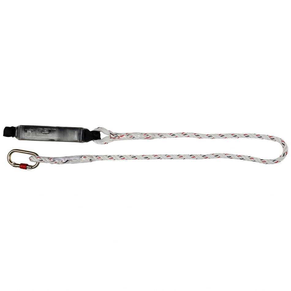 Fall Restraint Twisted Rope Lanyard with Energy Absorber - Arrest Force Below 4.5 KN