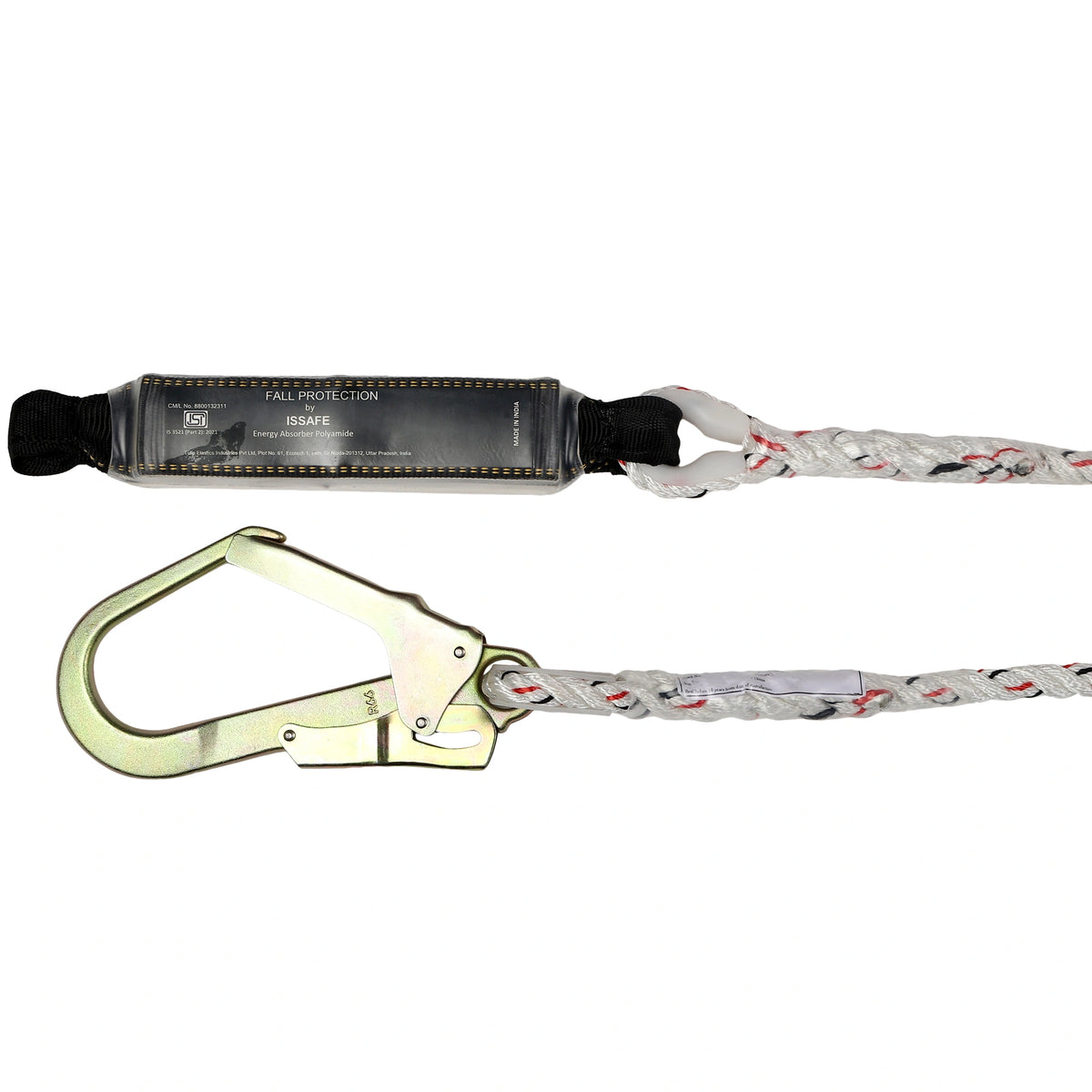 Lanyard with Energy Absorber, Loop & Scaffolding Hook