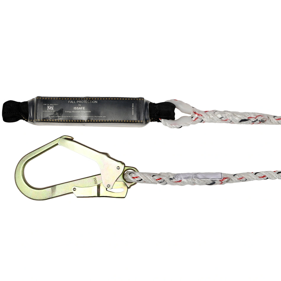 Lanyard with Energy Absorber, Loop & Scaffolding Hook