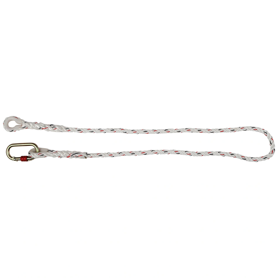Fall Arrest Rope Restraint Lanyard with Loop & Carabiner Hook