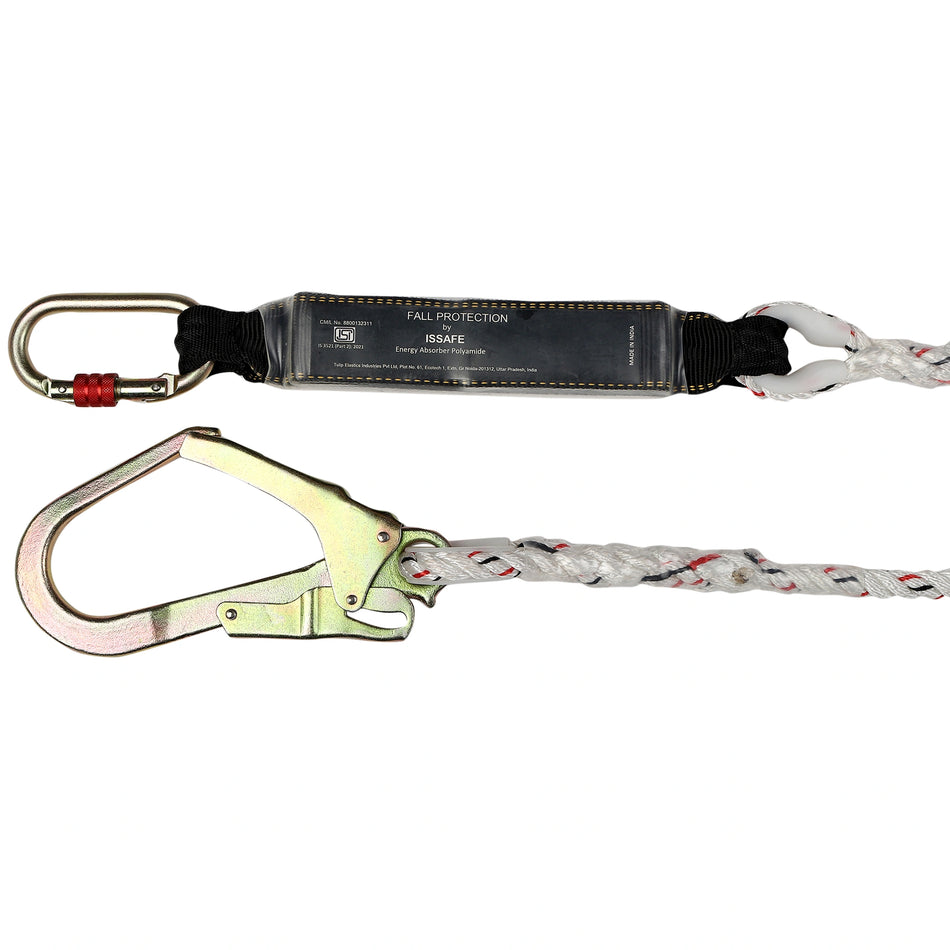 Fall Arrest 1m - 2m Safety Lanyard with Integrated Energy Absorber