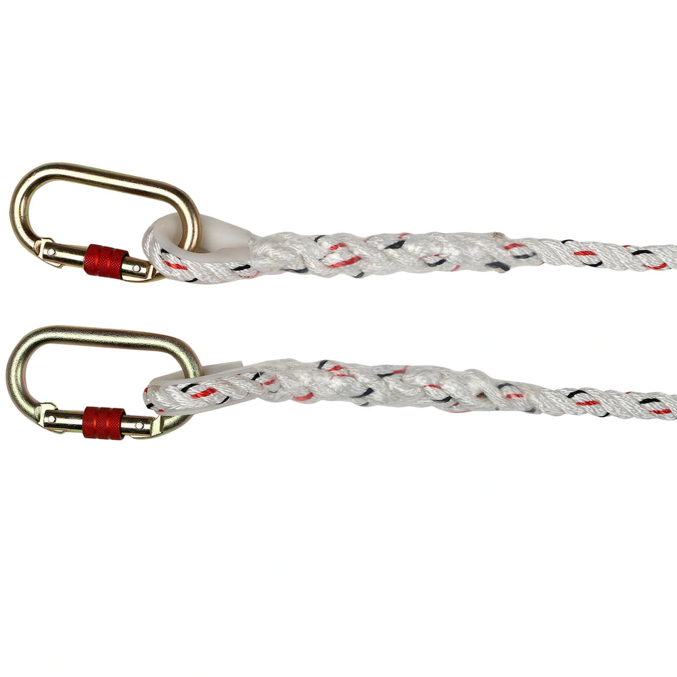 Safety Harness Lanyard with Secure Carabiner and Anchorage
