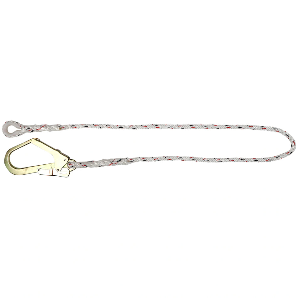 Safety Fall Restraint Lanyard Equipped with Carabiner and Scaffolding Hook