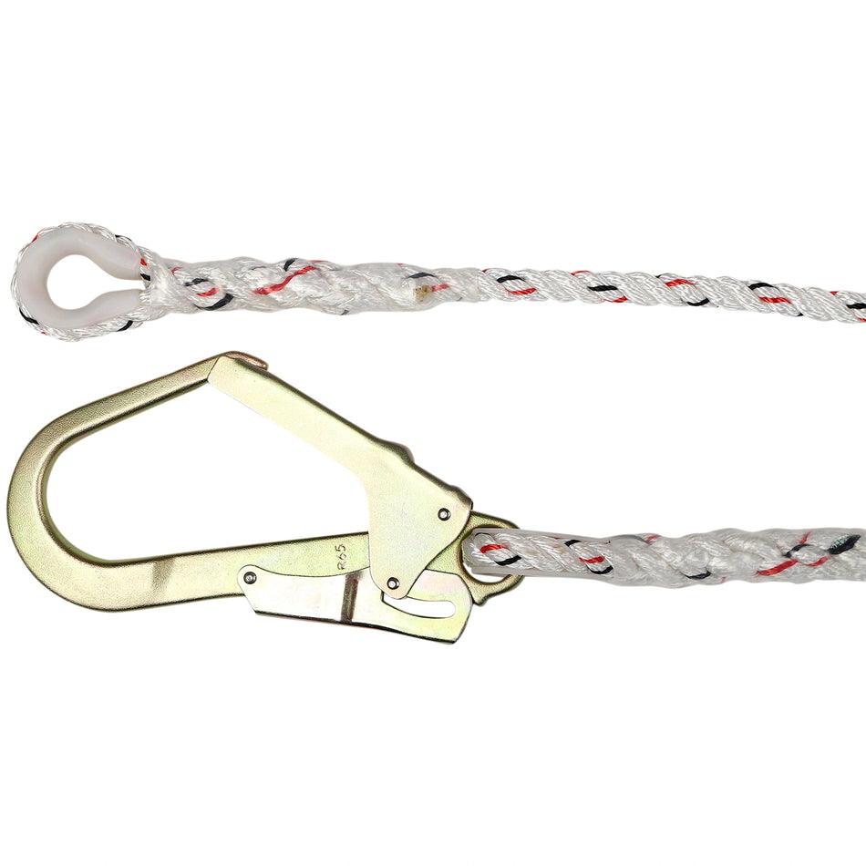 Safety Fall Restraint Lanyard Equipped with Carabiner and Scaffolding Hook