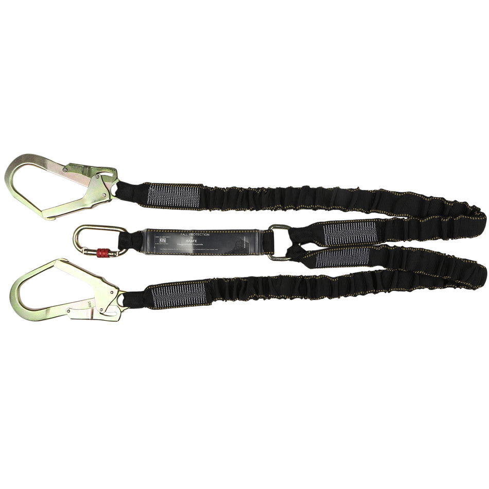 Double Rope Energy Absorbing Lanyard with Scaffolding Hooks