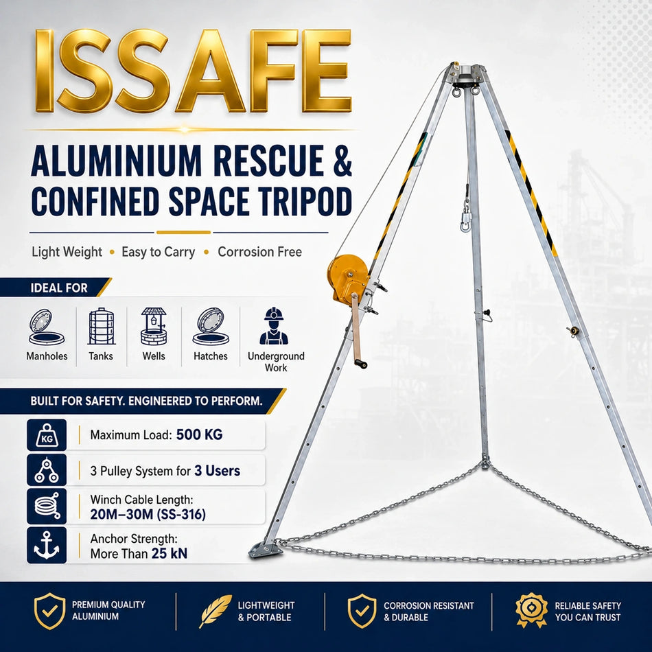 ISSAFE 10 Feet Tripod with Winch For Confined Space Entry - ISF-997